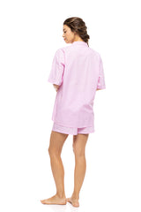 Pink Label - Pyjama Buttoned Short Pants Duo Stripe