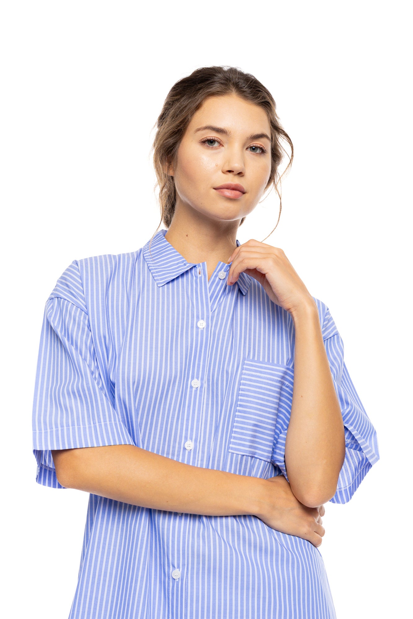 Pink Label - Pyjama Buttoned Long Pants Duo Stripe