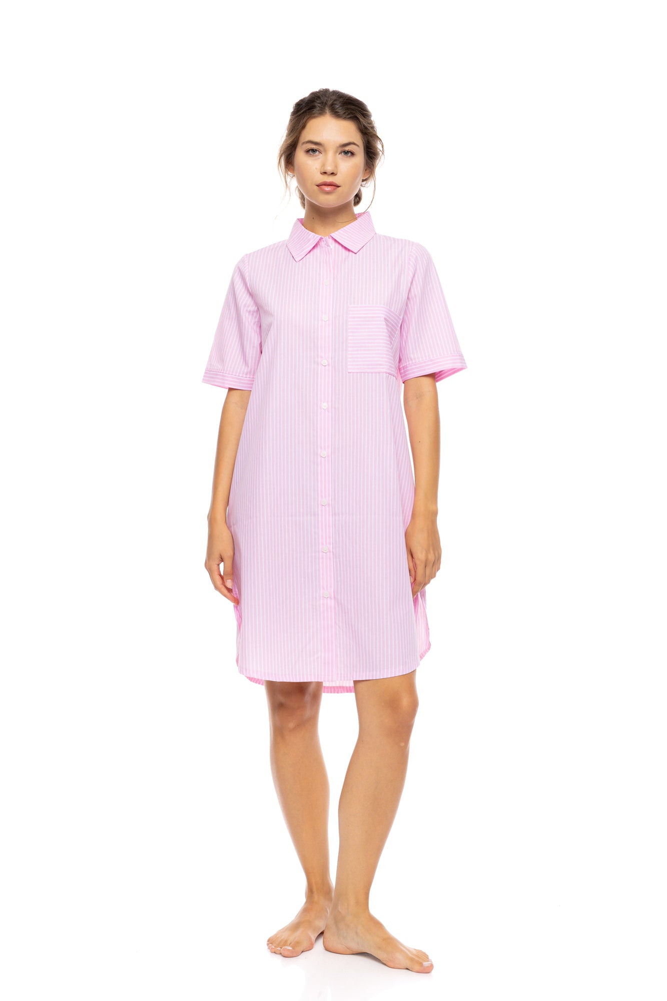 Pink Label - Nightgown Buttoned Duo Stripe