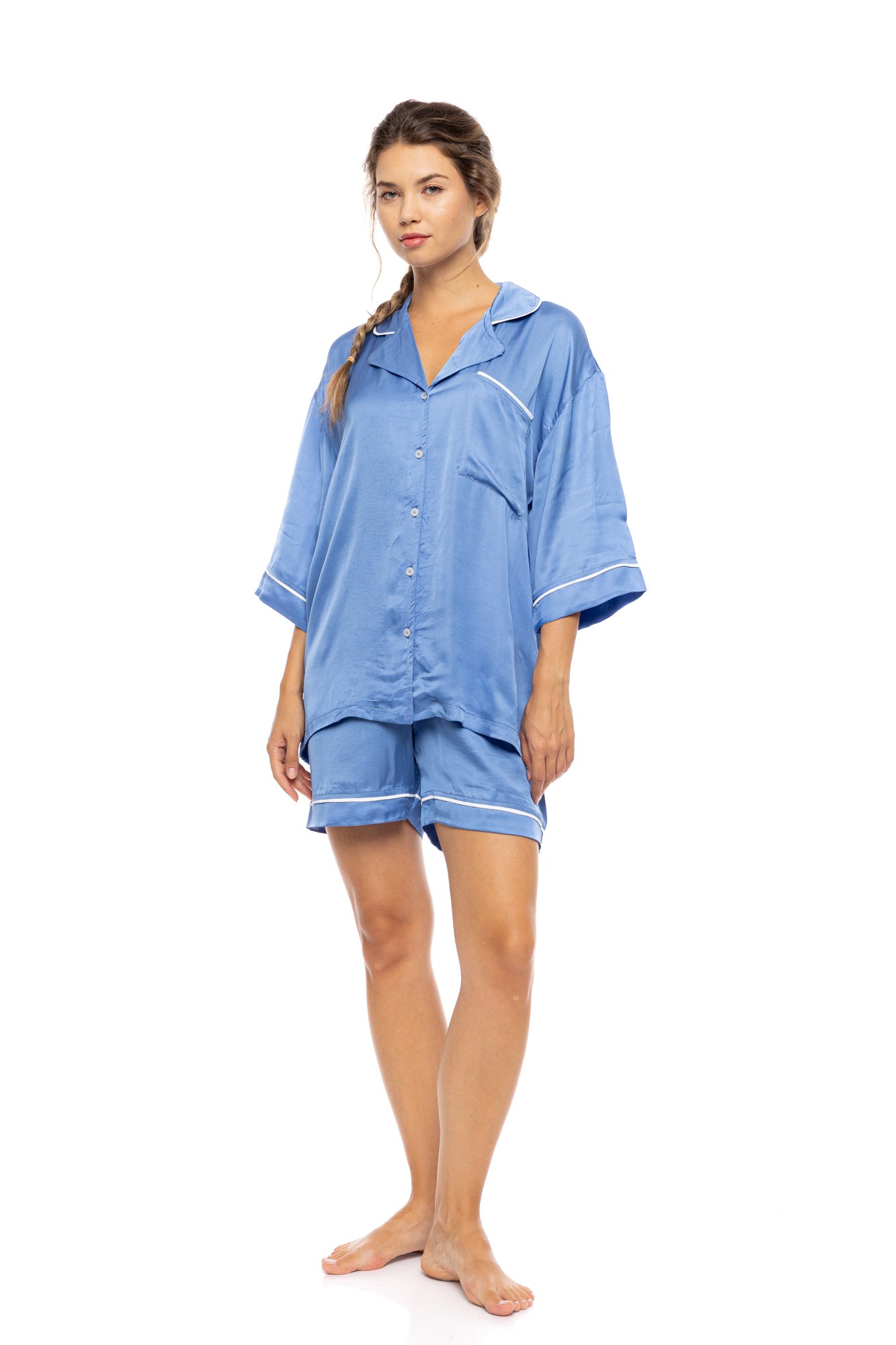 Pink Label - Pyjama Buttoned Short Patns Pure Chic