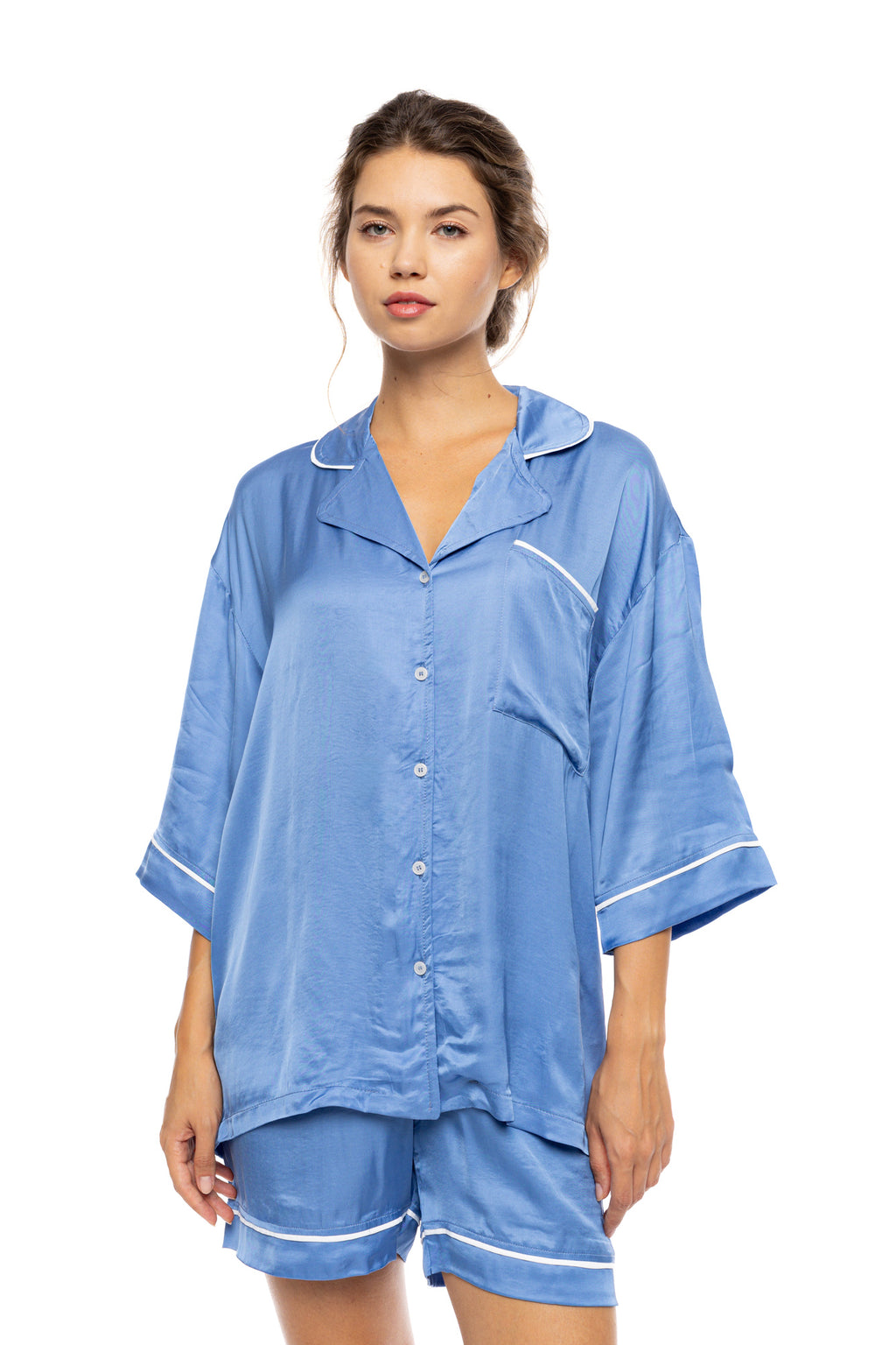 Pink Label - Pyjama Buttoned Short Patns Pure Chic