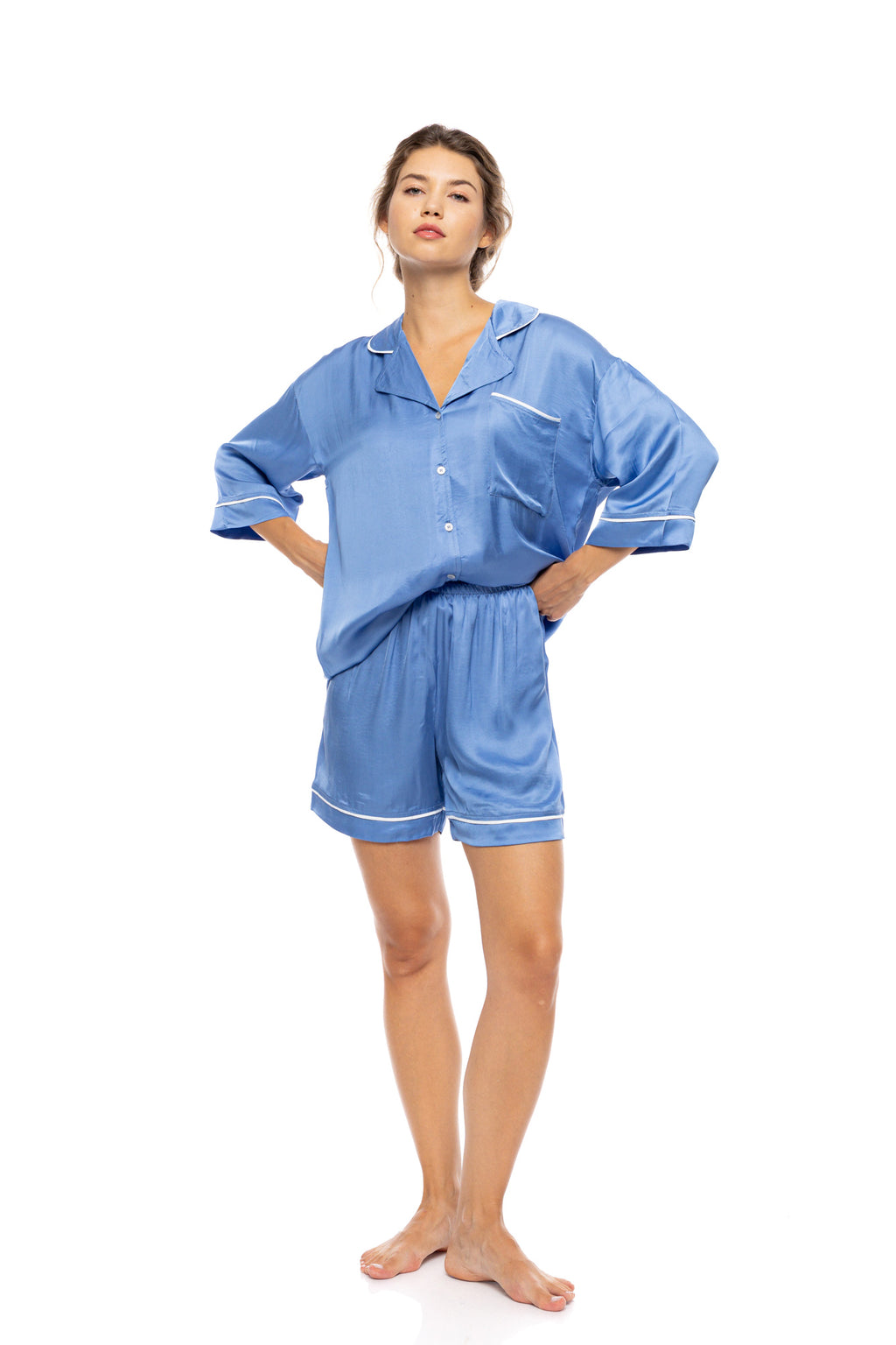 Pink Label - Pyjama Buttoned Short Patns Pure Chic