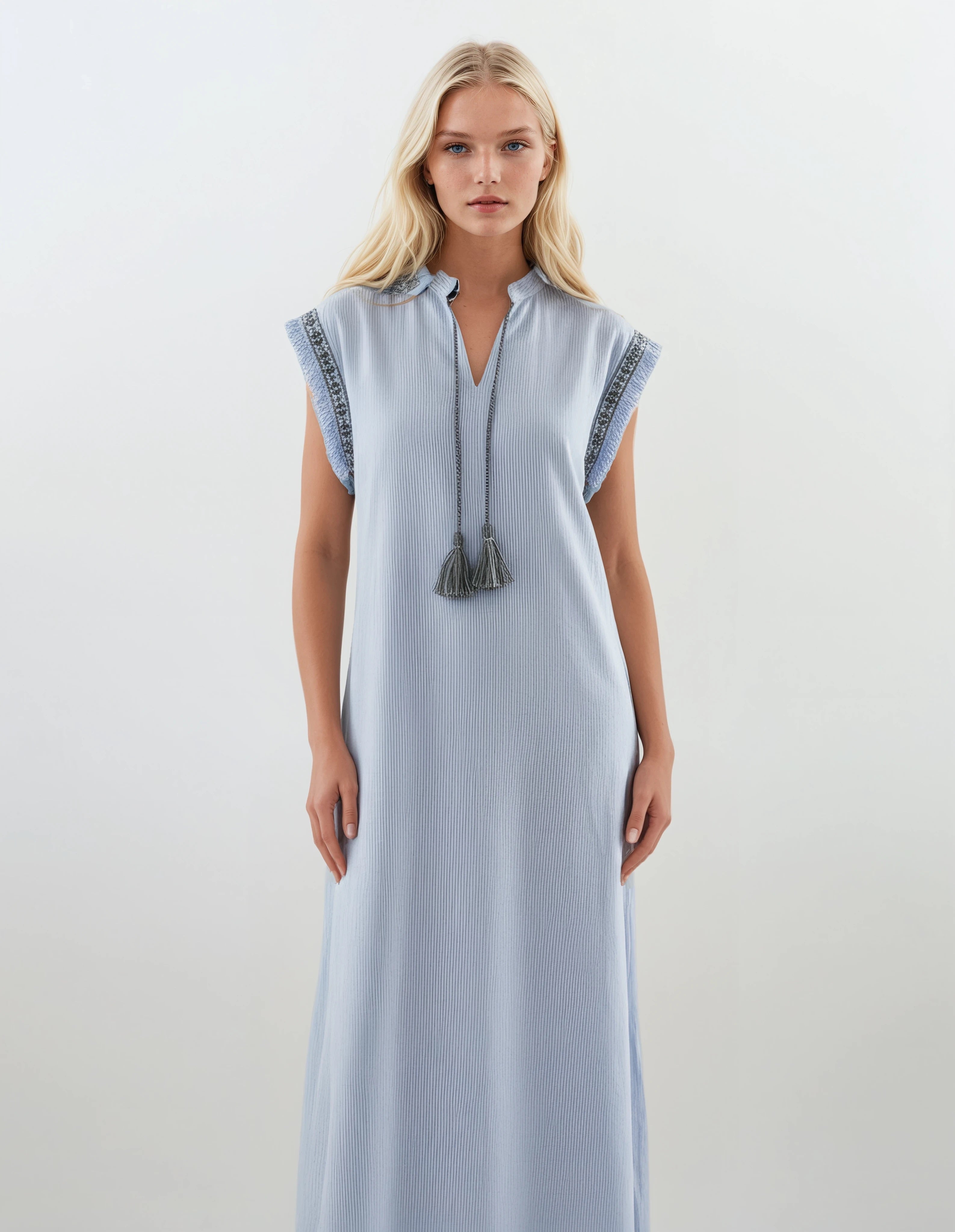 Pink Label - Beachdress Long Sea Stripe