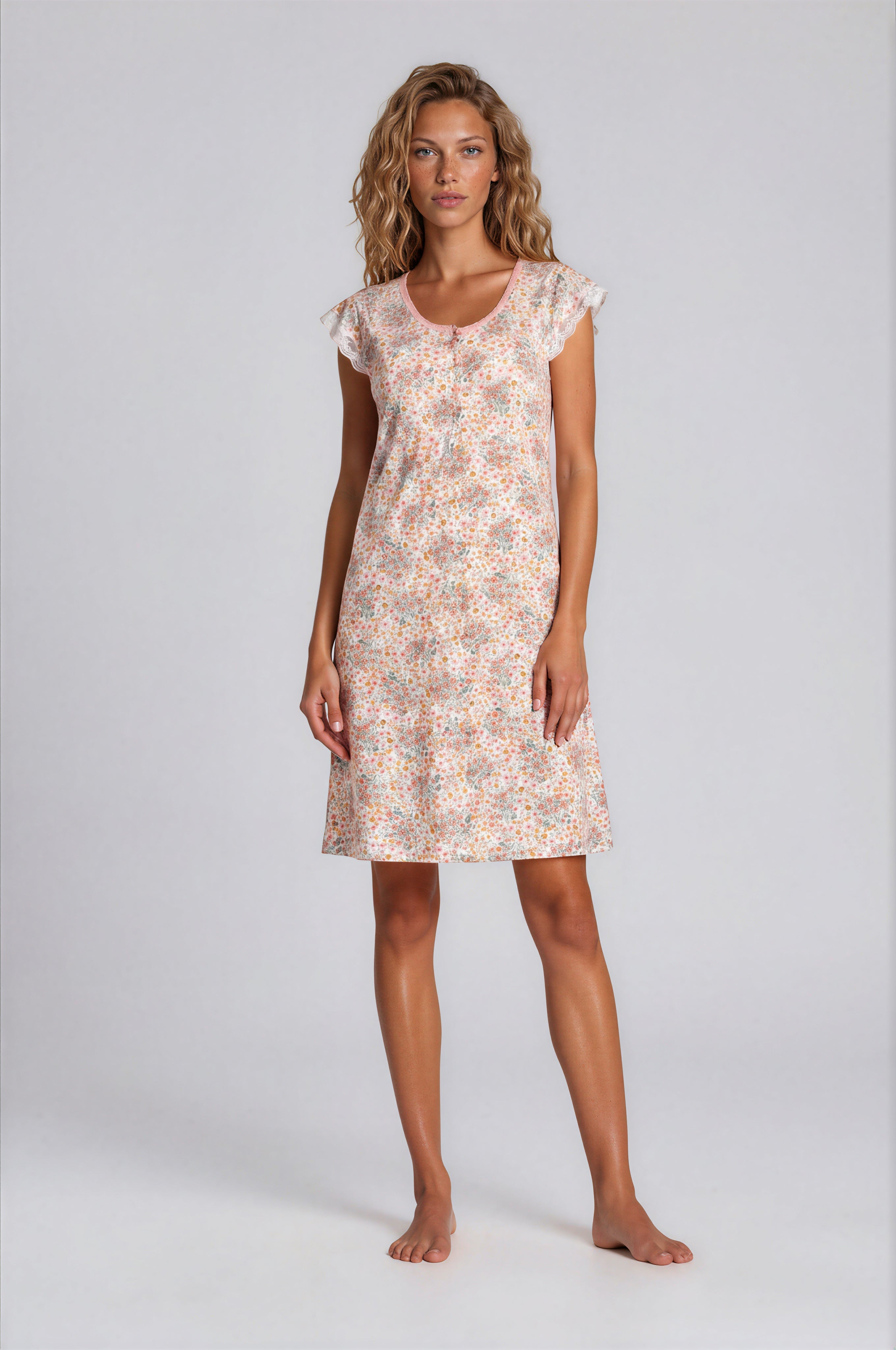 Pink Label - Nightgown Abstract Flowers
