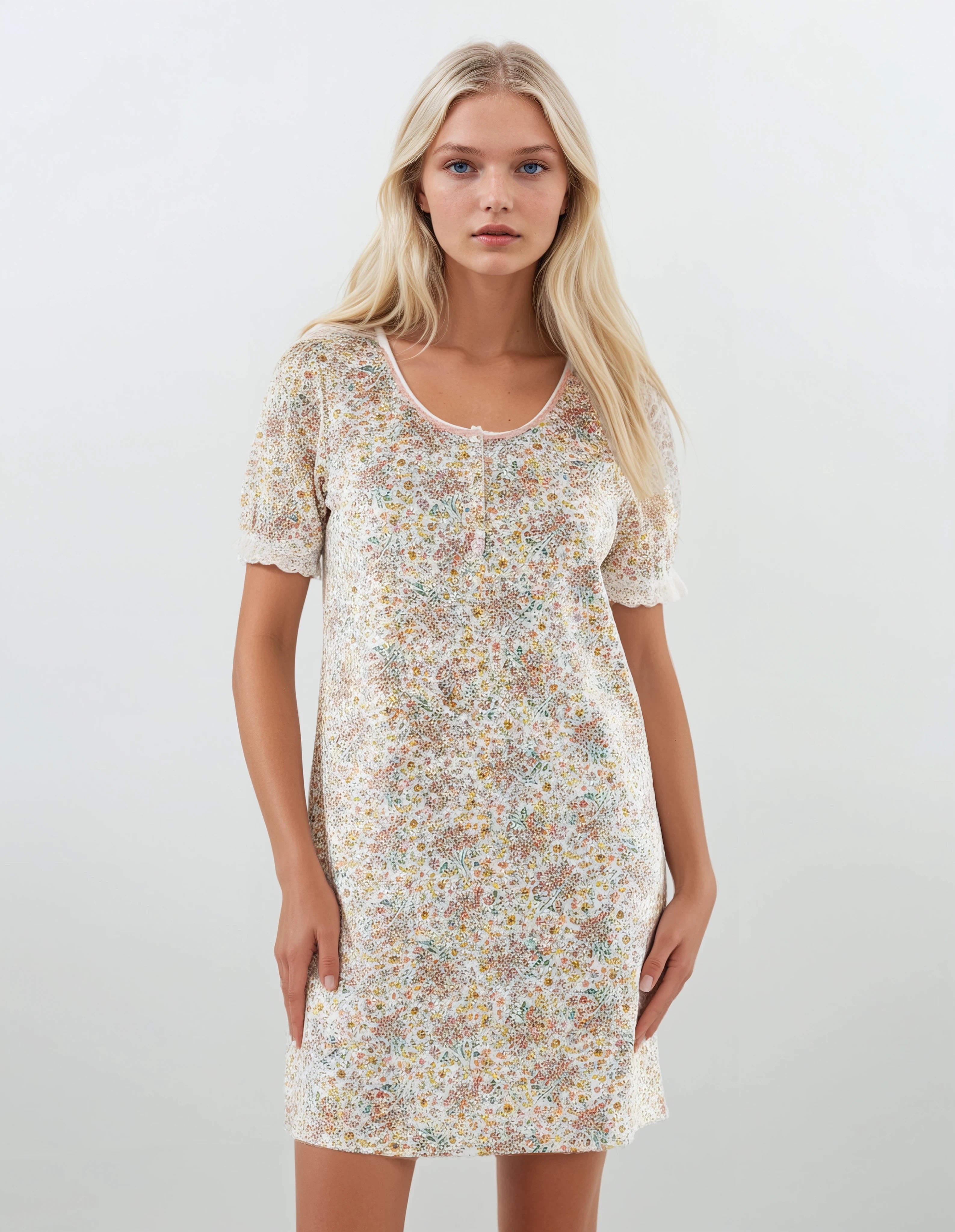 Pink Label - Nightgown Abstract Flowers