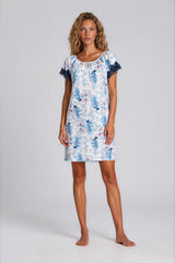 Pink Label - Nightgown Blue Flowers