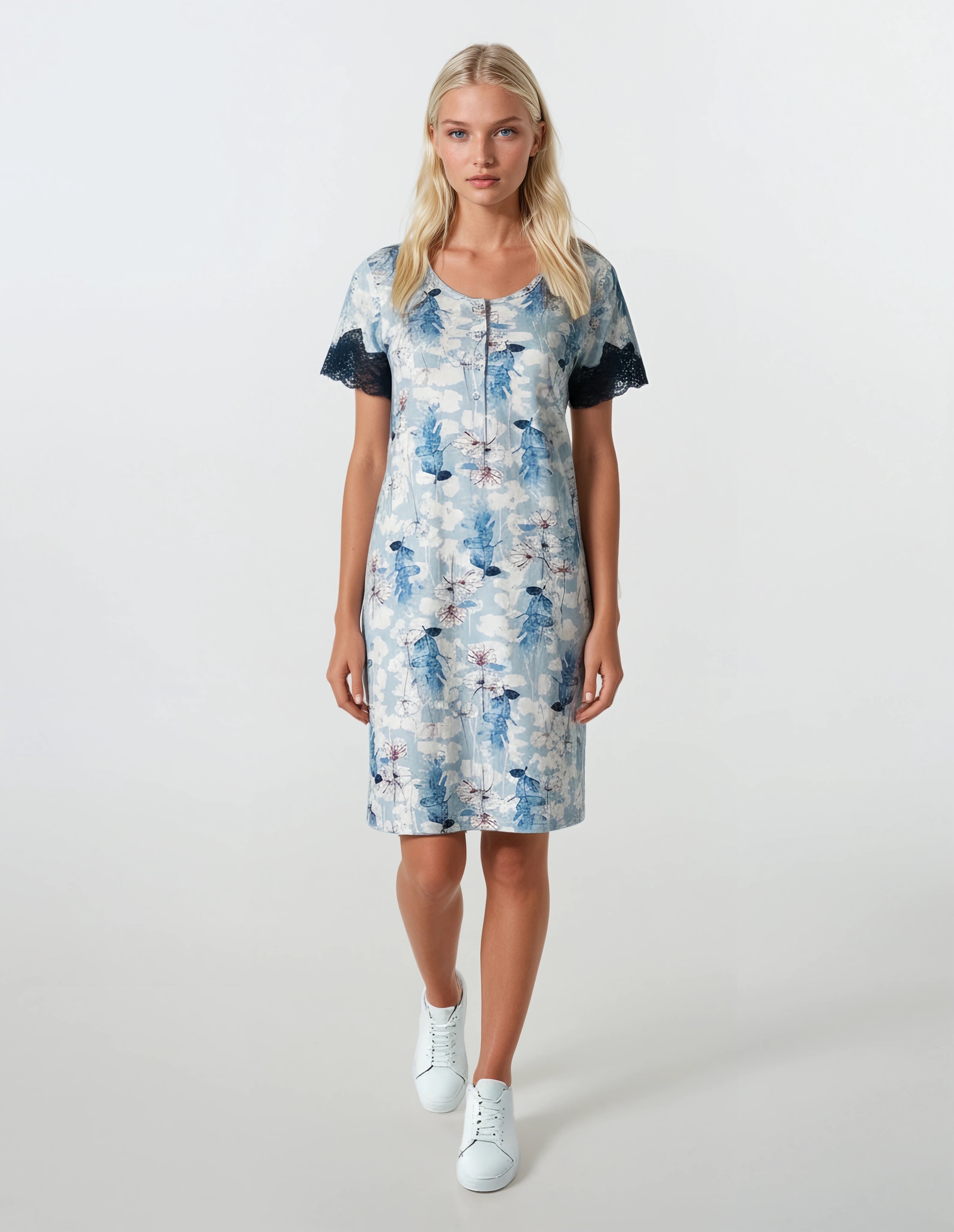 Pink Label - Nightgown Blue Flowers