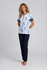 Pink Label - Pijama Blue Flowers Long Pants