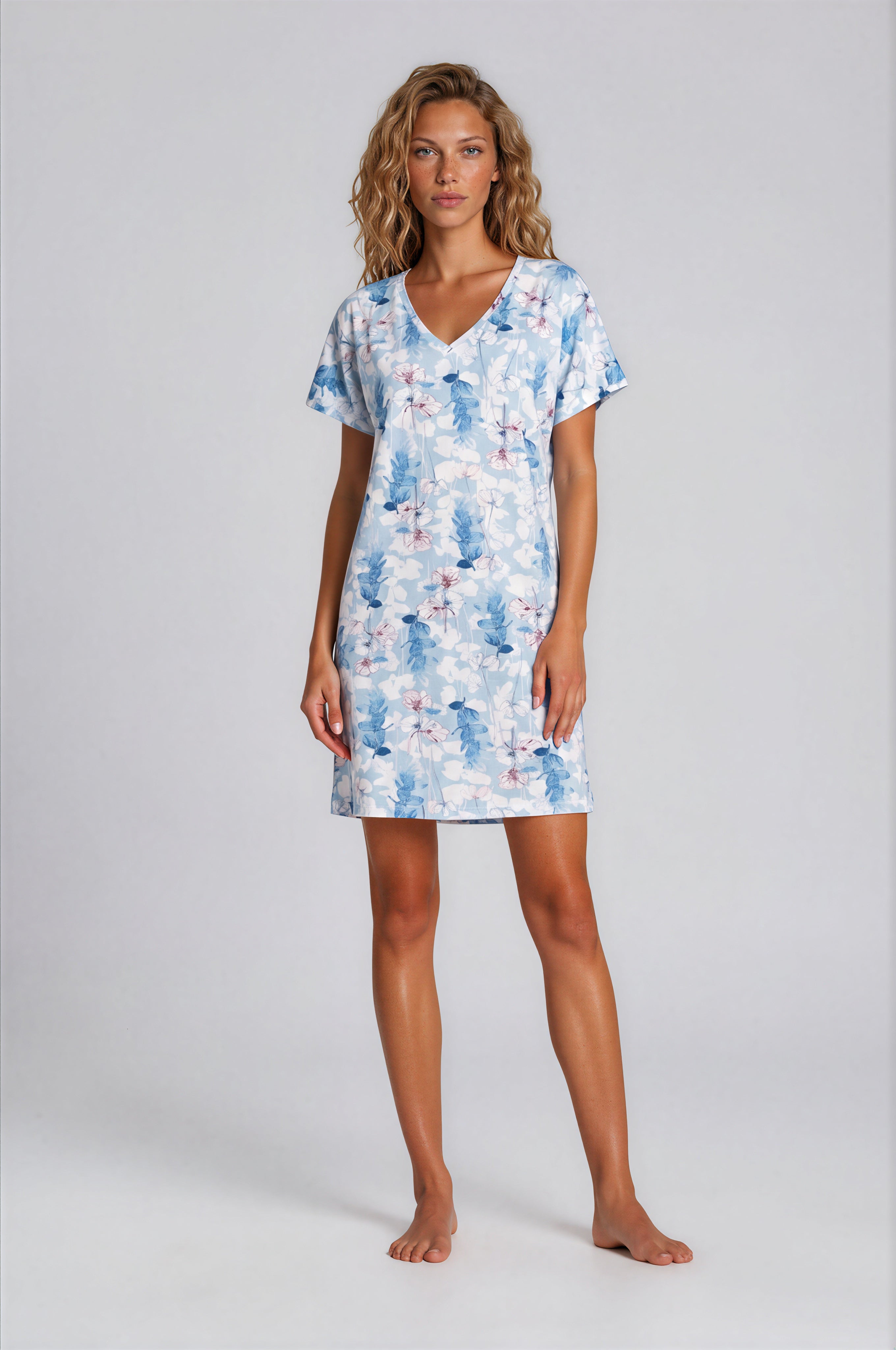 Pink Label - Nightgown Blue Flowers