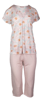 Pink Label - Pijama Blossom Stripe Capri