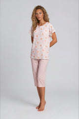 Pink Label - Pijama Blossom Stripe Capri