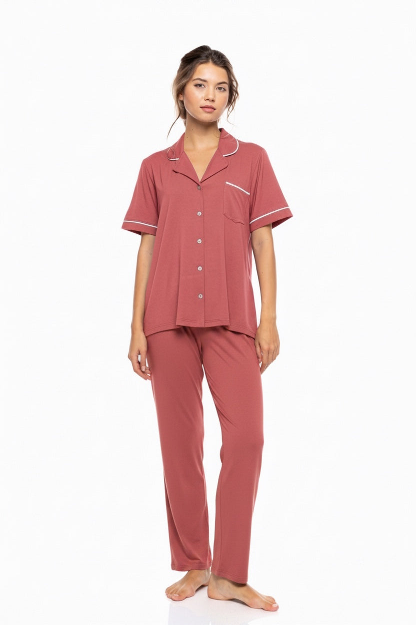 Pink Label - Pyjama Buttoned Long Bamboo Nos