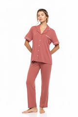 Pink Label - Pyjama Buttoned Long Bamboo Nos