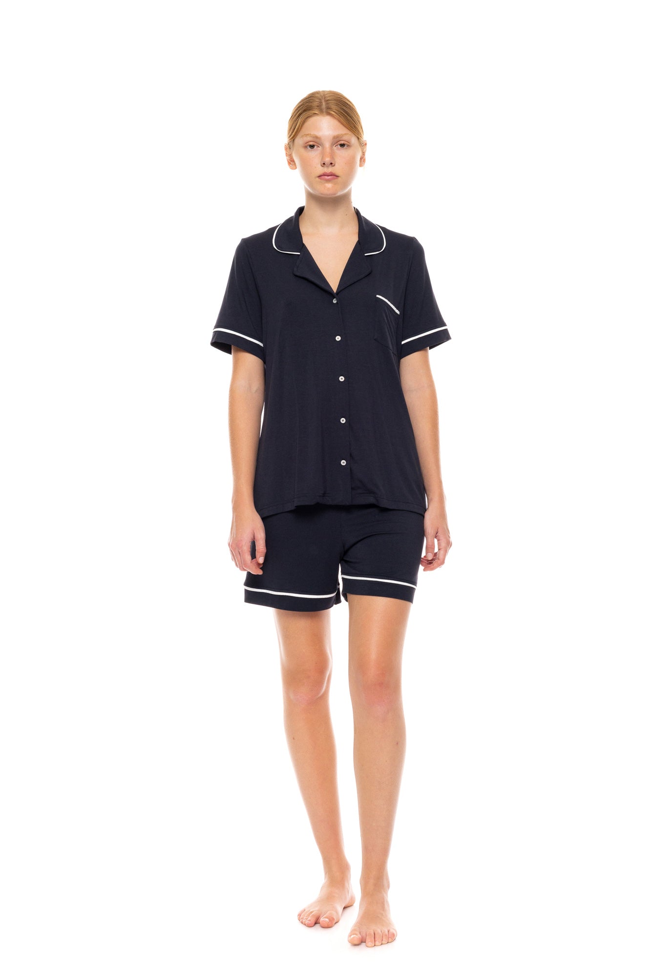 Pink Label - Pyjama Buttoned Short Bamboo Nos