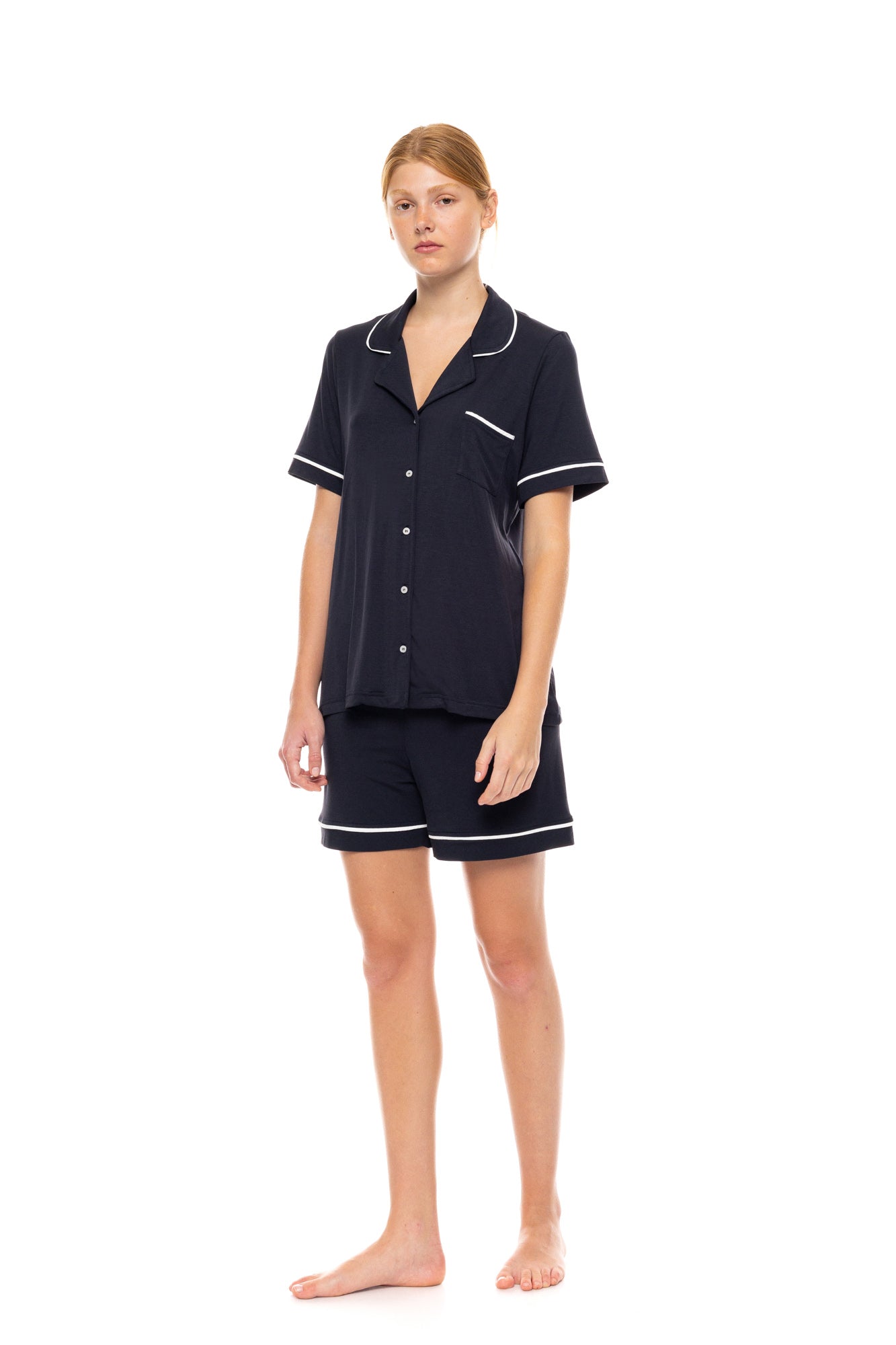 Pink Label - Pyjama Buttoned Short Bamboo Nos