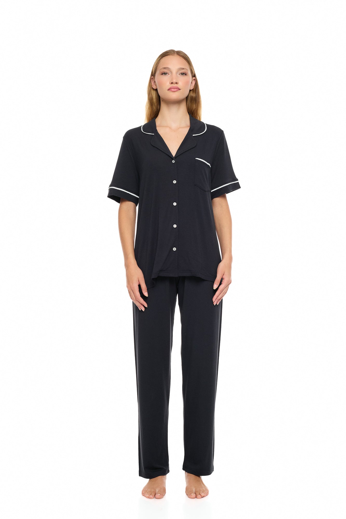 Pink Label - Pyjama Buttoned Long Bamboo Nos