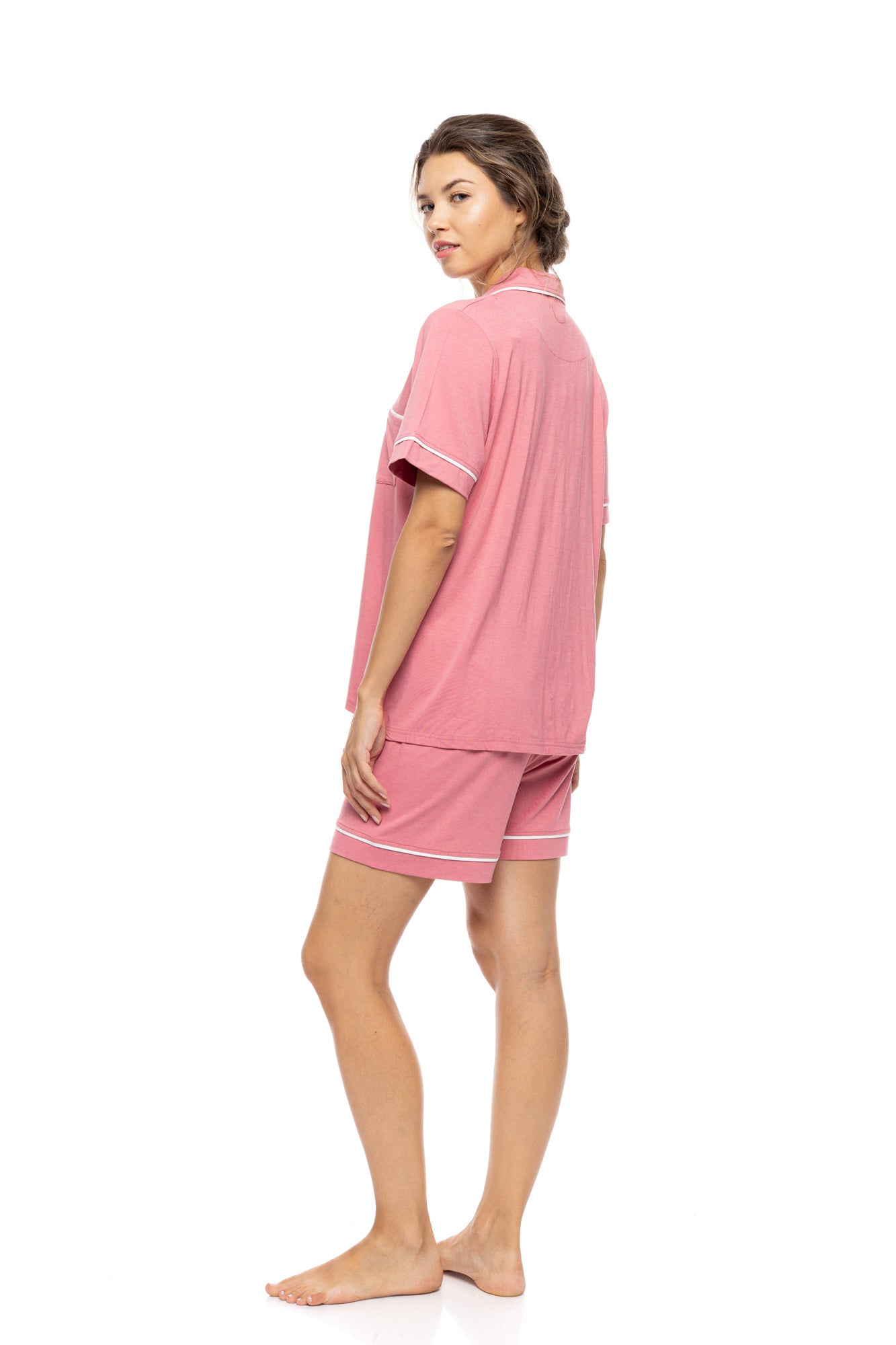 Pink Label - Pyjama Buttoned Short Bamboo Nos