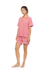 Pink Label - Pyjama Buttoned Short Bamboo Nos