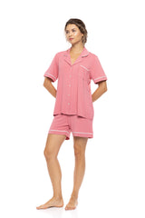 Pink Label - Pyjama Buttoned Short Bamboo Nos