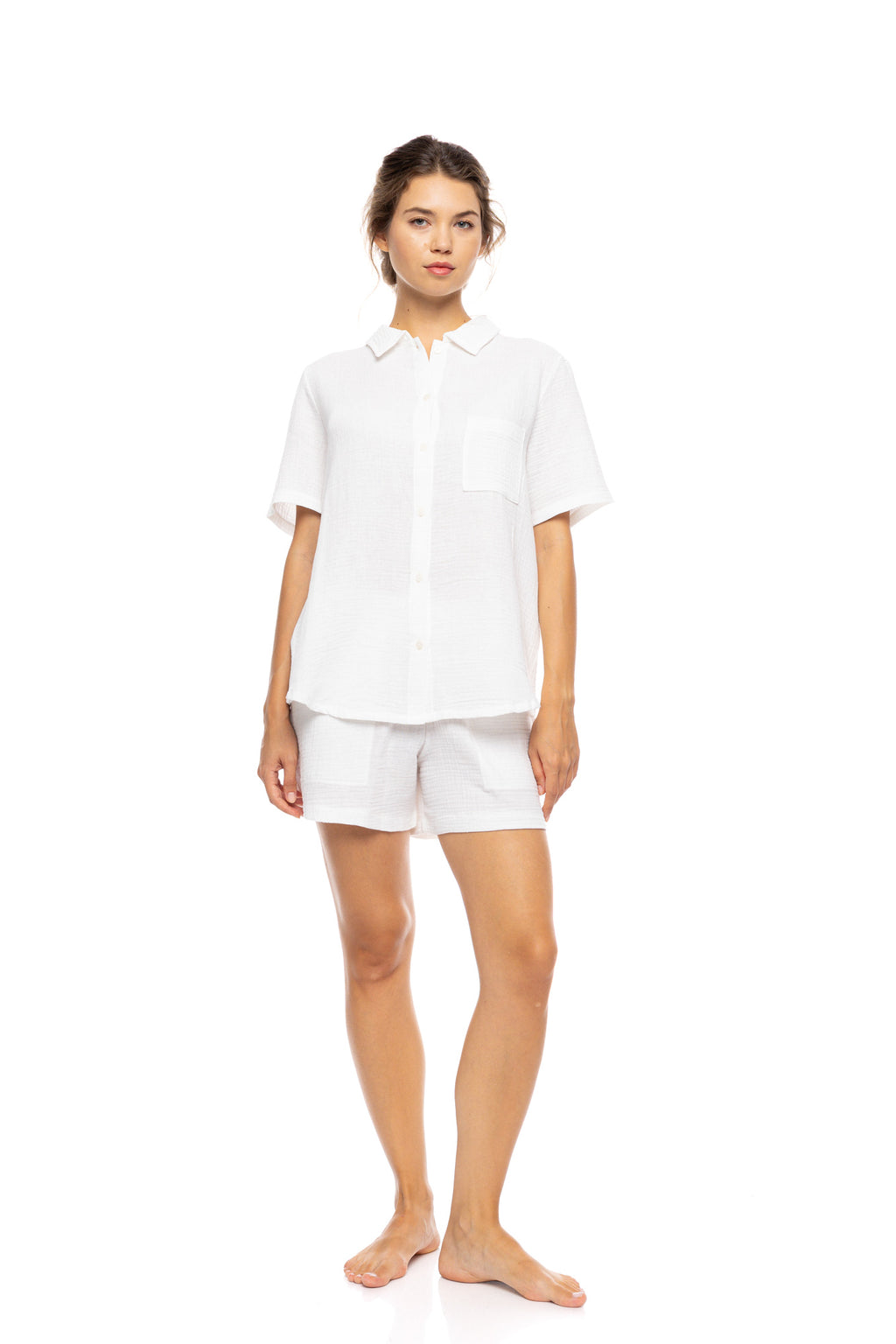 Pink Label - Pyjama Buttoned Shorts Summer Nights