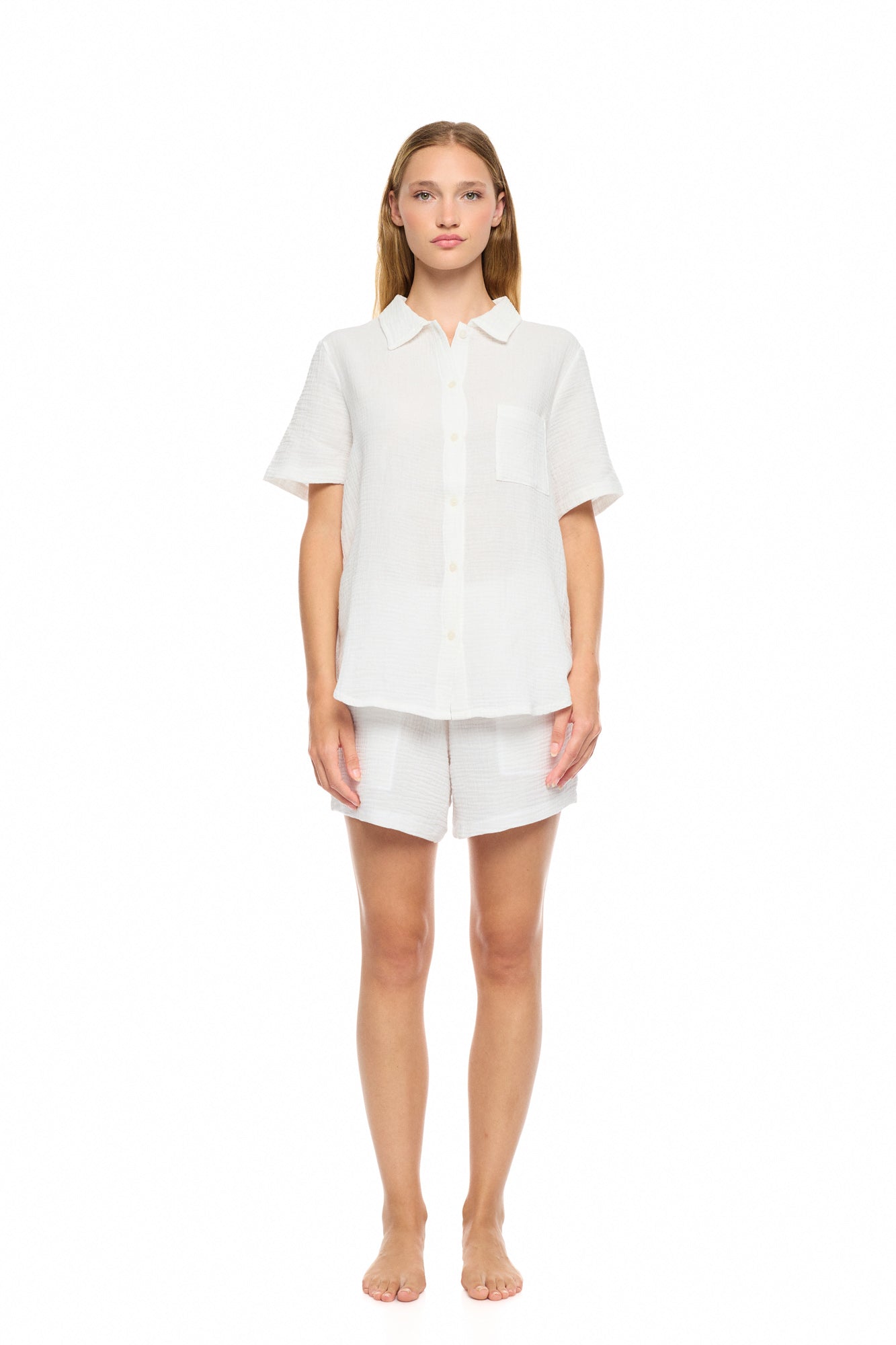 Pink Label - Pyjama Buttoned Shorts Summer Nights