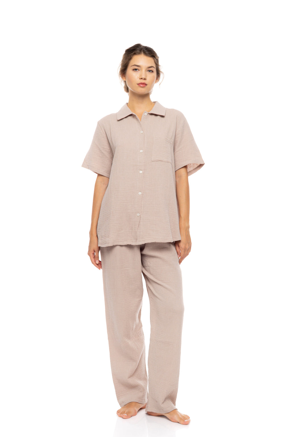 Pink Label - Pyjama Buttoned Long Pants Summer Nights