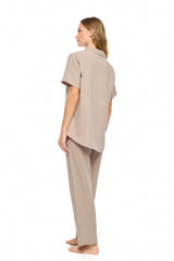 Pink Label - Pyjama Buttoned Long Pants Summer Nights