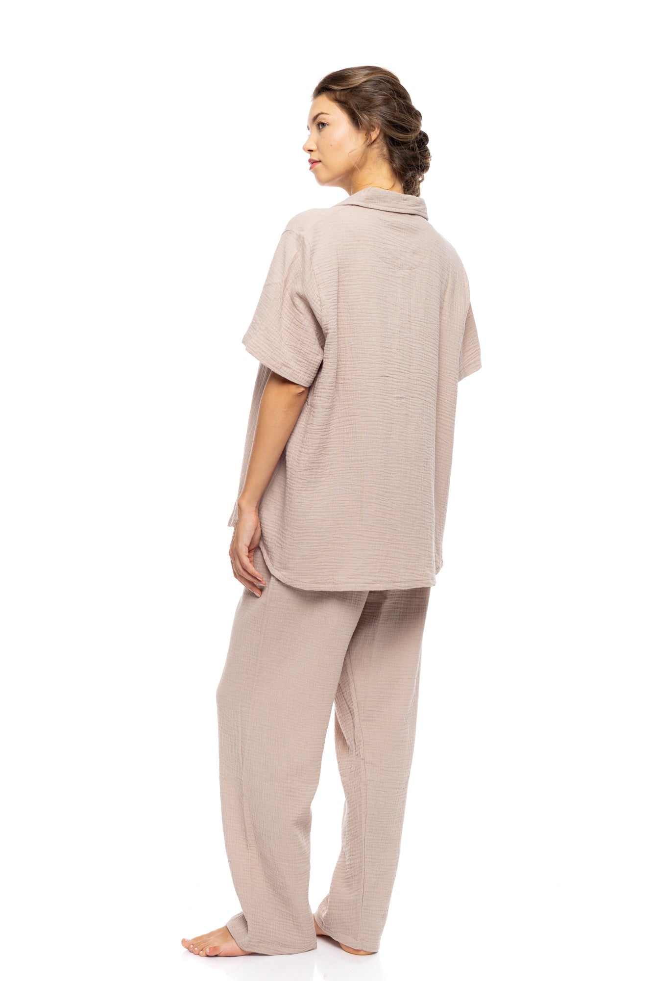 Pink Label - Pyjama Buttoned Long Pants Summer Nights