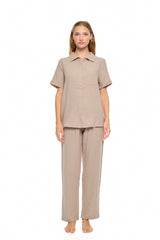 Pink Label - Pyjama Buttoned Long Pants Summer Nights