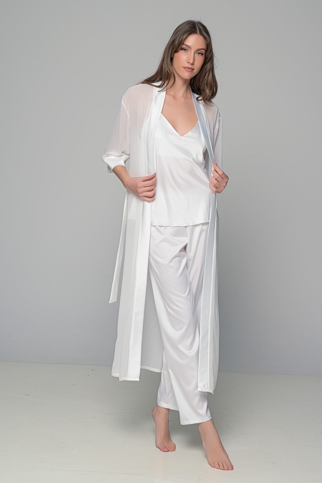 MilenaByParis - Νυφικό Σετ Πιτζάμα και Μάξι Ρόμπα
