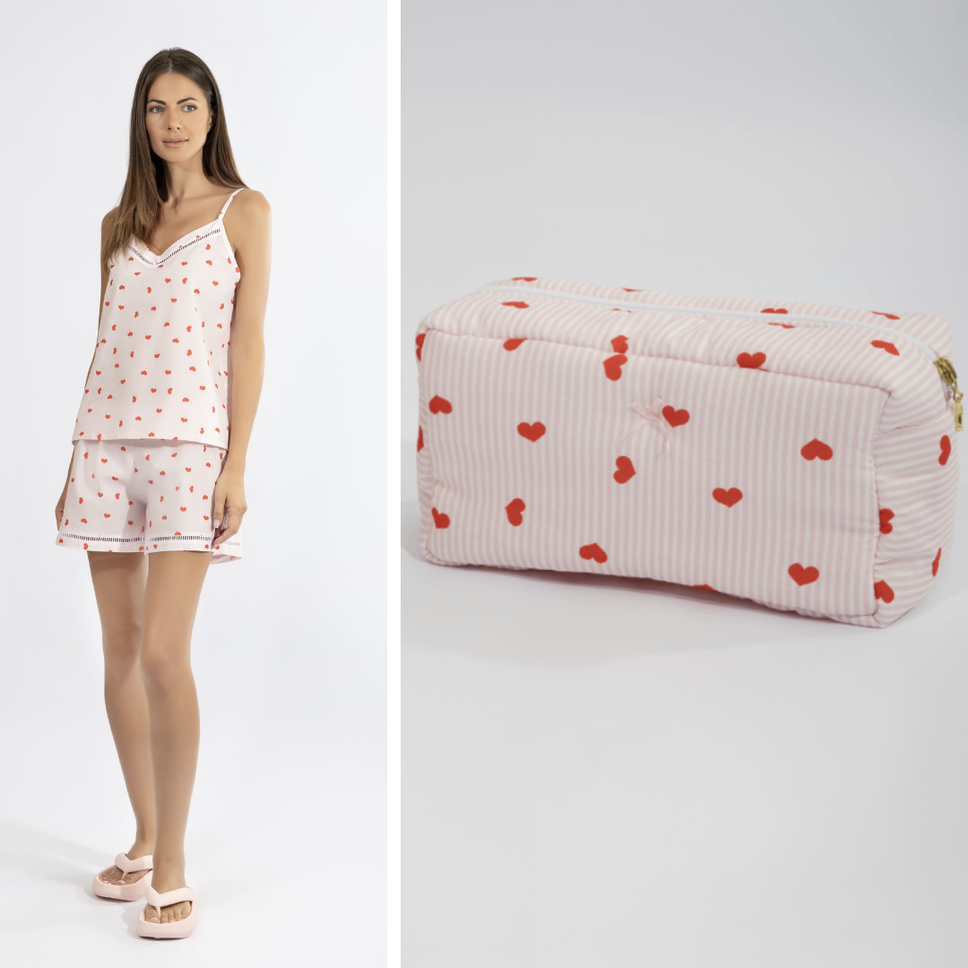 Harmony Gift Set: Cami Popline & Ασορτί Νεσεσέρ