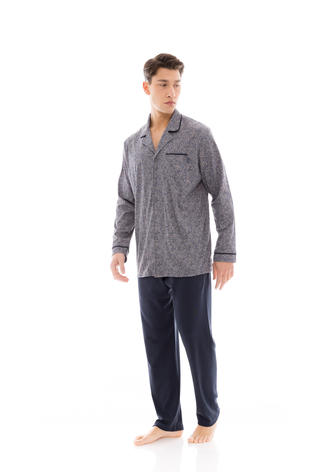 Ulisse - Pyjama Buttoned Blue Grey