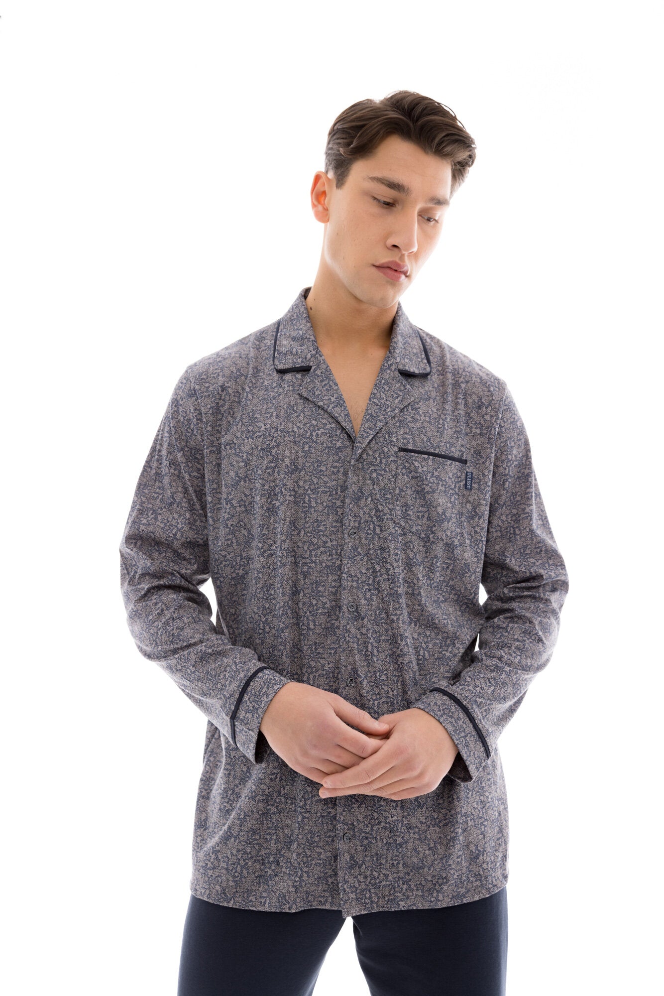 Ulisse - Pyjama Buttoned Blue Grey