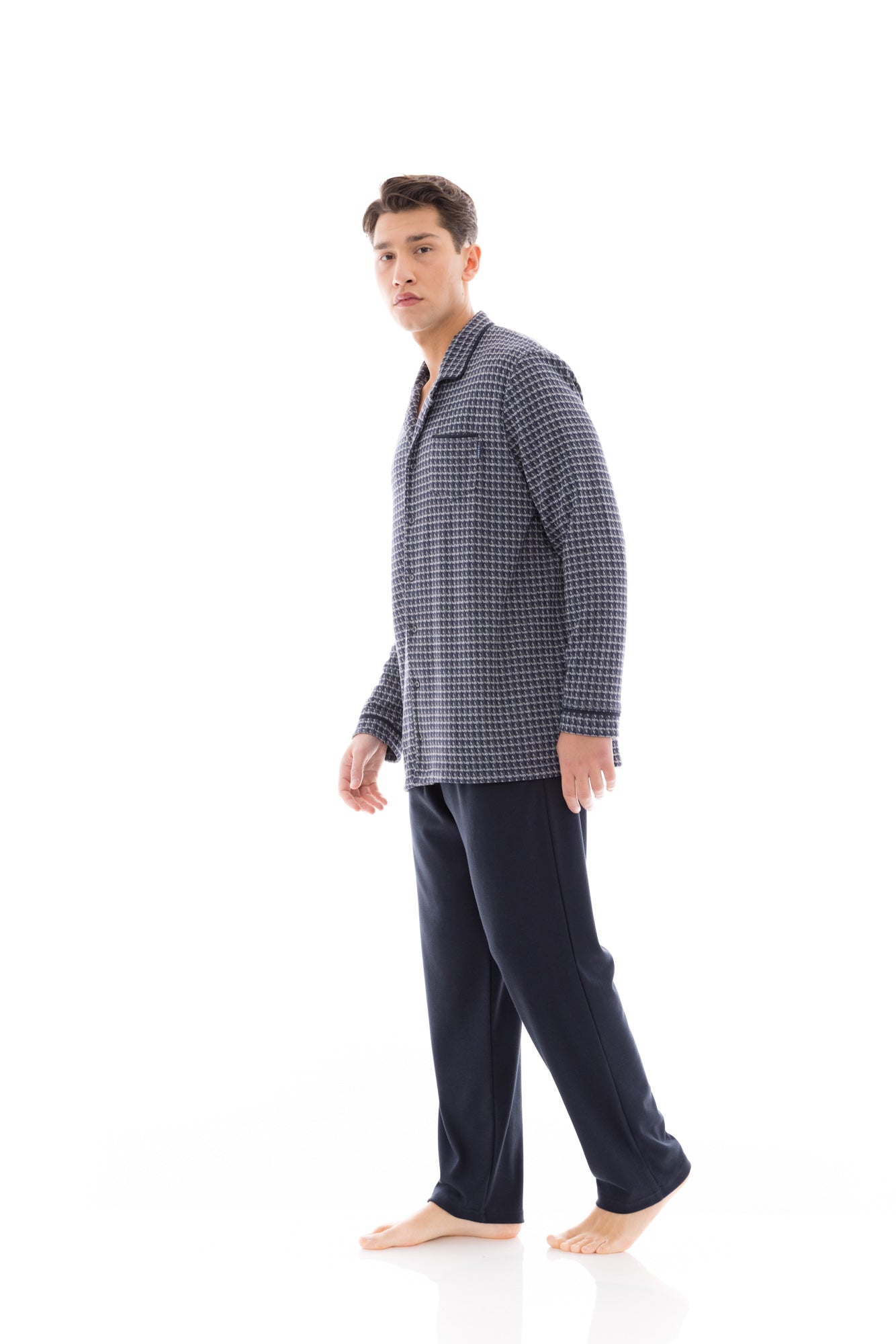 Ulisse - Pyjama Buttoned Jacquard Petite Plaid