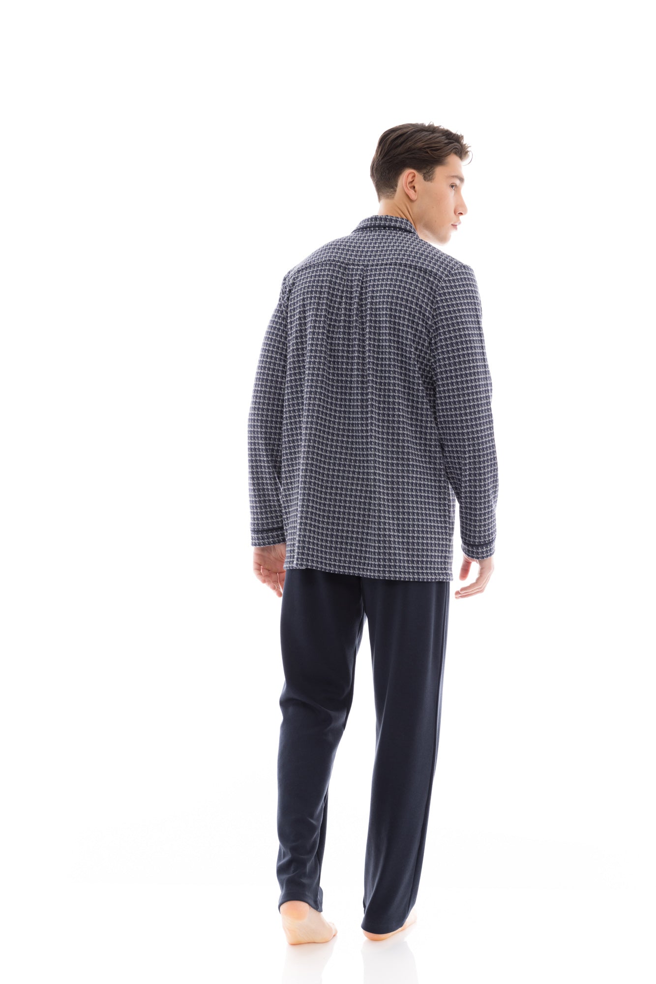 Ulisse - Pyjama Buttoned Jacquard Petite Plaid