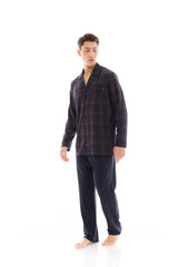 Ulisse - Pyjama Buttoned Jacquard Red Plaid