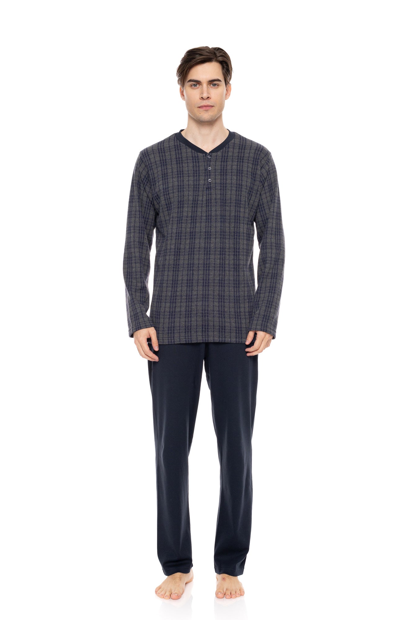 Ulisse - Pyjama Jacquard Blue Grey Plaid