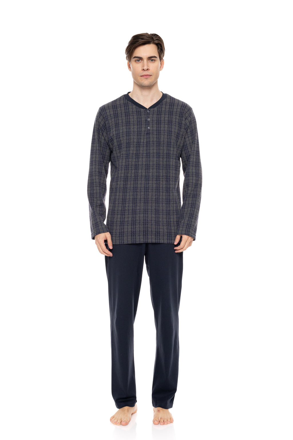 Ulisse - Pyjama Jacquard Blue Grey Plaid