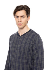 Ulisse - Pyjama Jacquard Blue Grey Plaid