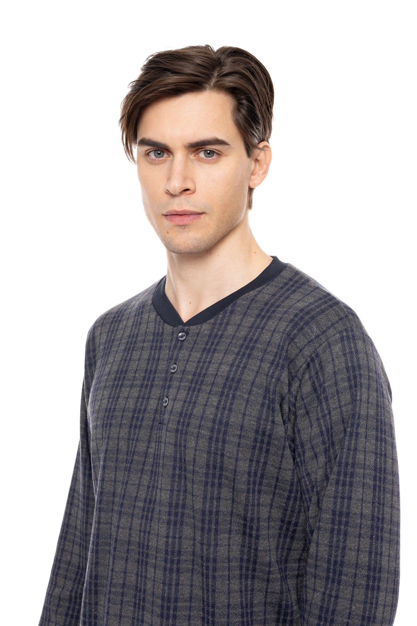 Ulisse - Pyjama Jacquard Blue Grey Plaid