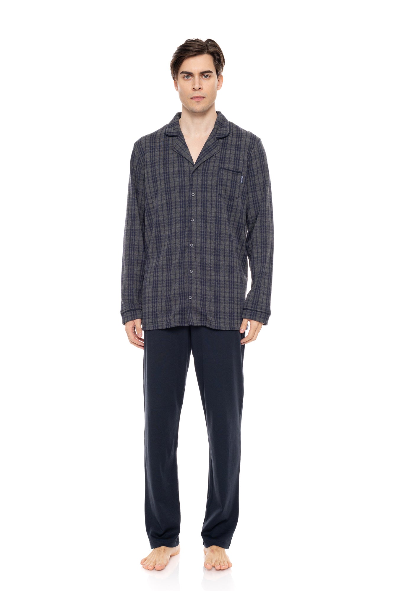 Ulisse - Pyjama Jacquard Blue Grey Plaid