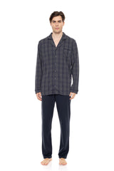 Ulisse - Pyjama Jacquard Blue Grey Plaid