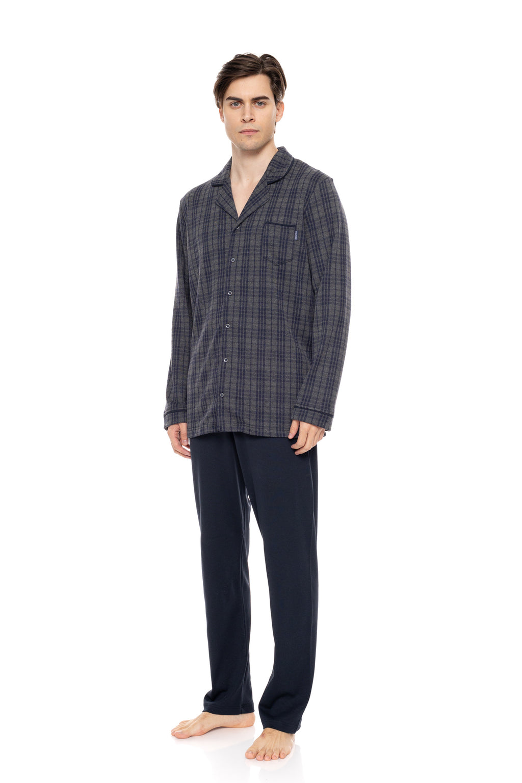 Ulisse - Pyjama Jacquard Blue Grey Plaid