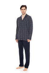 Ulisse - Pyjama Jacquard Blue Grey Plaid