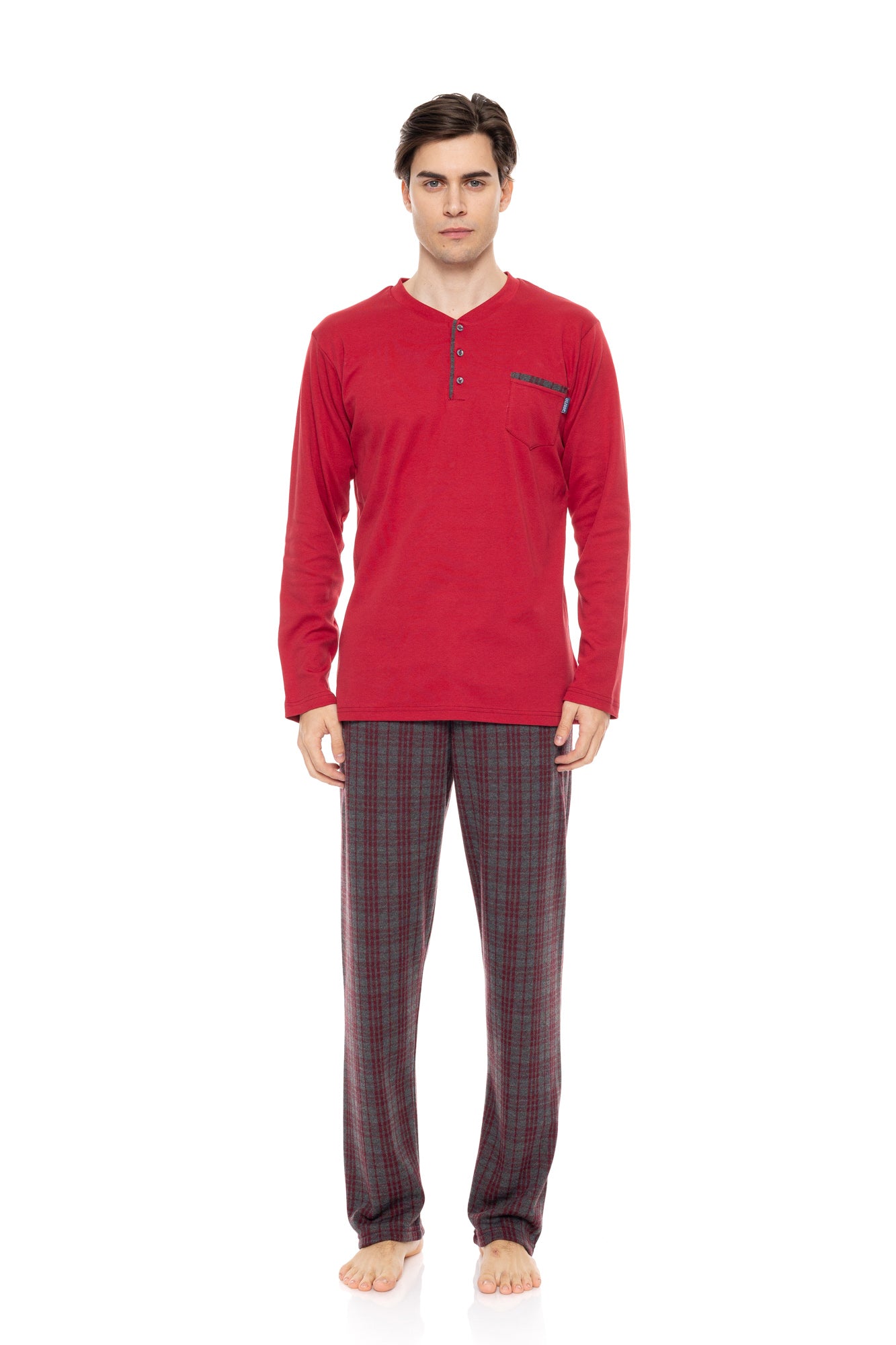 Ulisse - Pyjama Jacquard Bordo Plaid