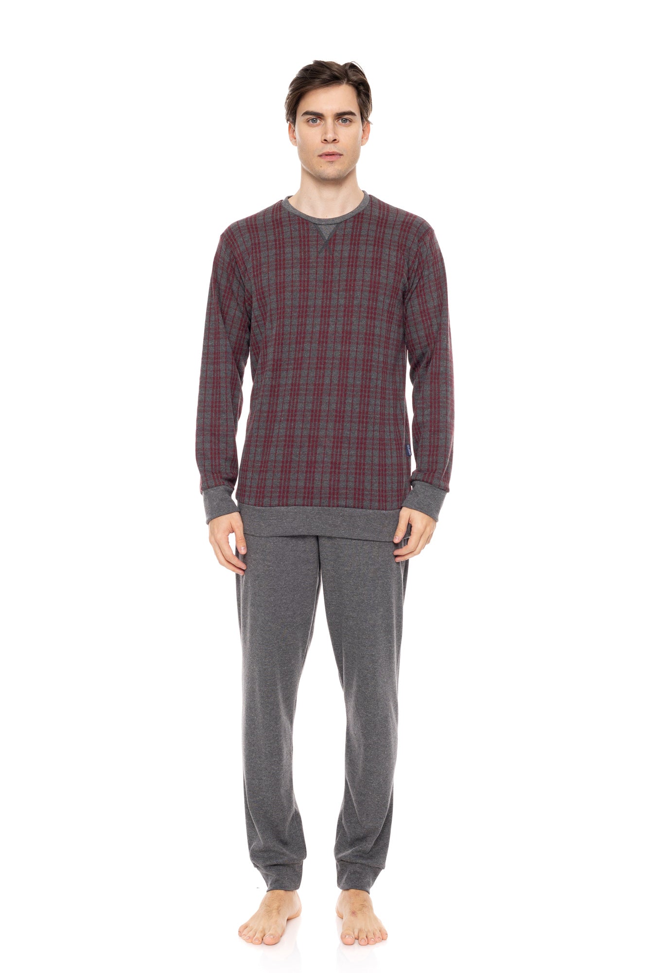 Ulisse - Pyjama Jacquard Bordo Plaid