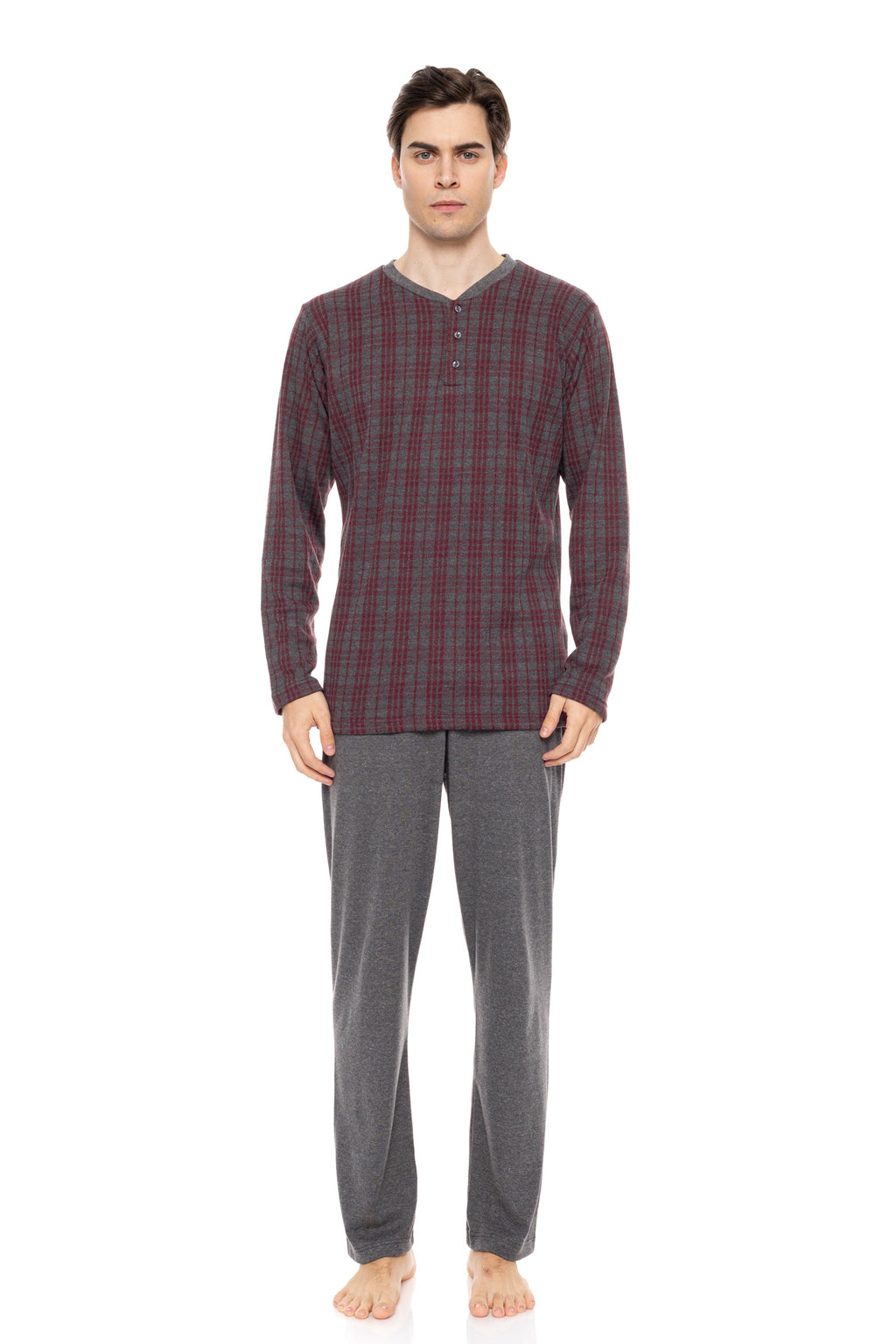 Ulisse - Pyjama Jacquard Bordo Plaid