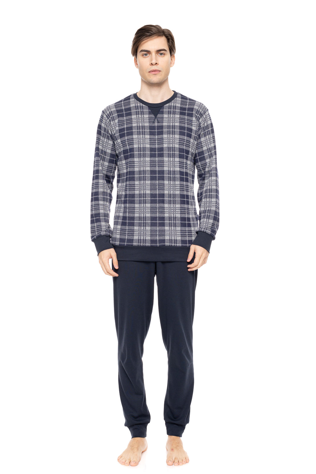 Ulisse - Pyjama Jacquard Blue Grey Plaid
