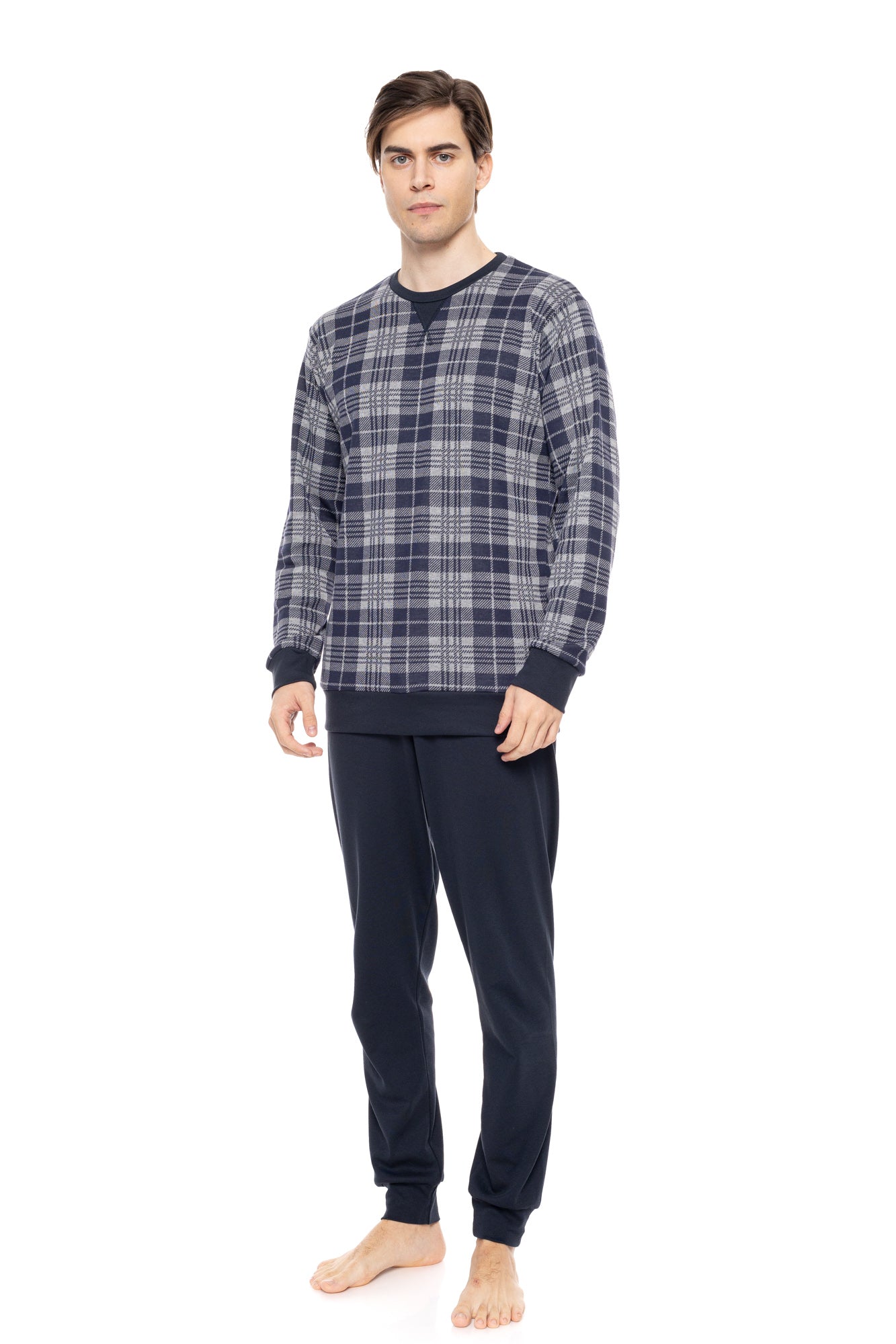 Ulisse - Pyjama Jacquard Blue Grey Plaid
