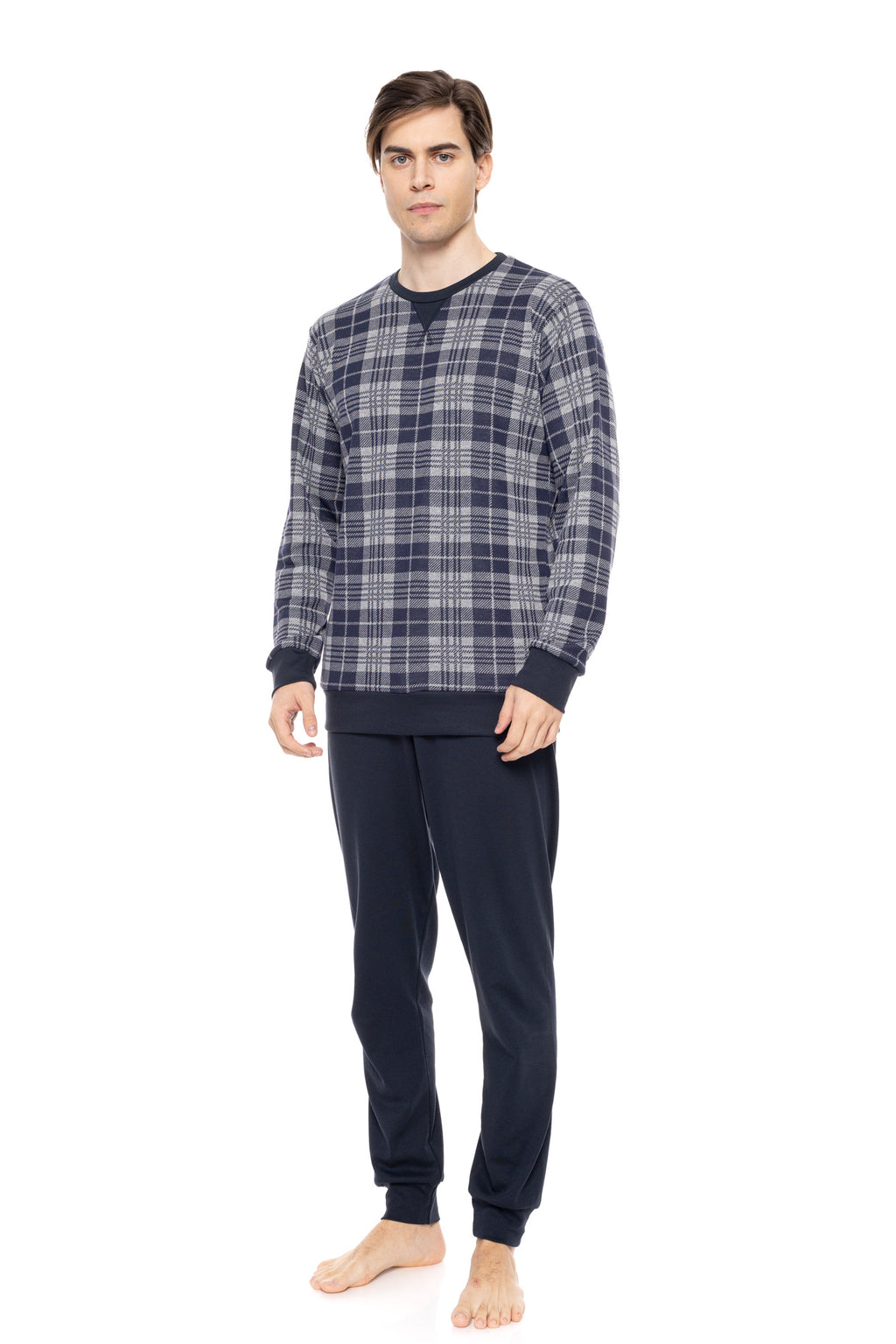 Ulisse - Pyjama Jacquard Blue Grey Plaid